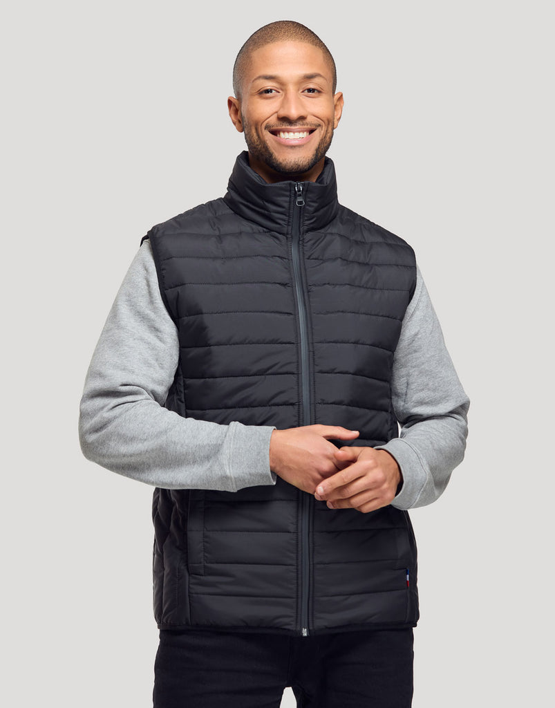 Gilet Doudoune Sans Manches Homme - Veste Matelassée Légère Et Chaude - Coupe-Vent En Polyester - Avec Poche Zippée - Pour Automne/Hiver